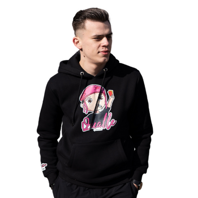 Qualle Hoodie "First Edition" Baumwolle unisex (Kinder, Frauen und Herren) - schwarz grau