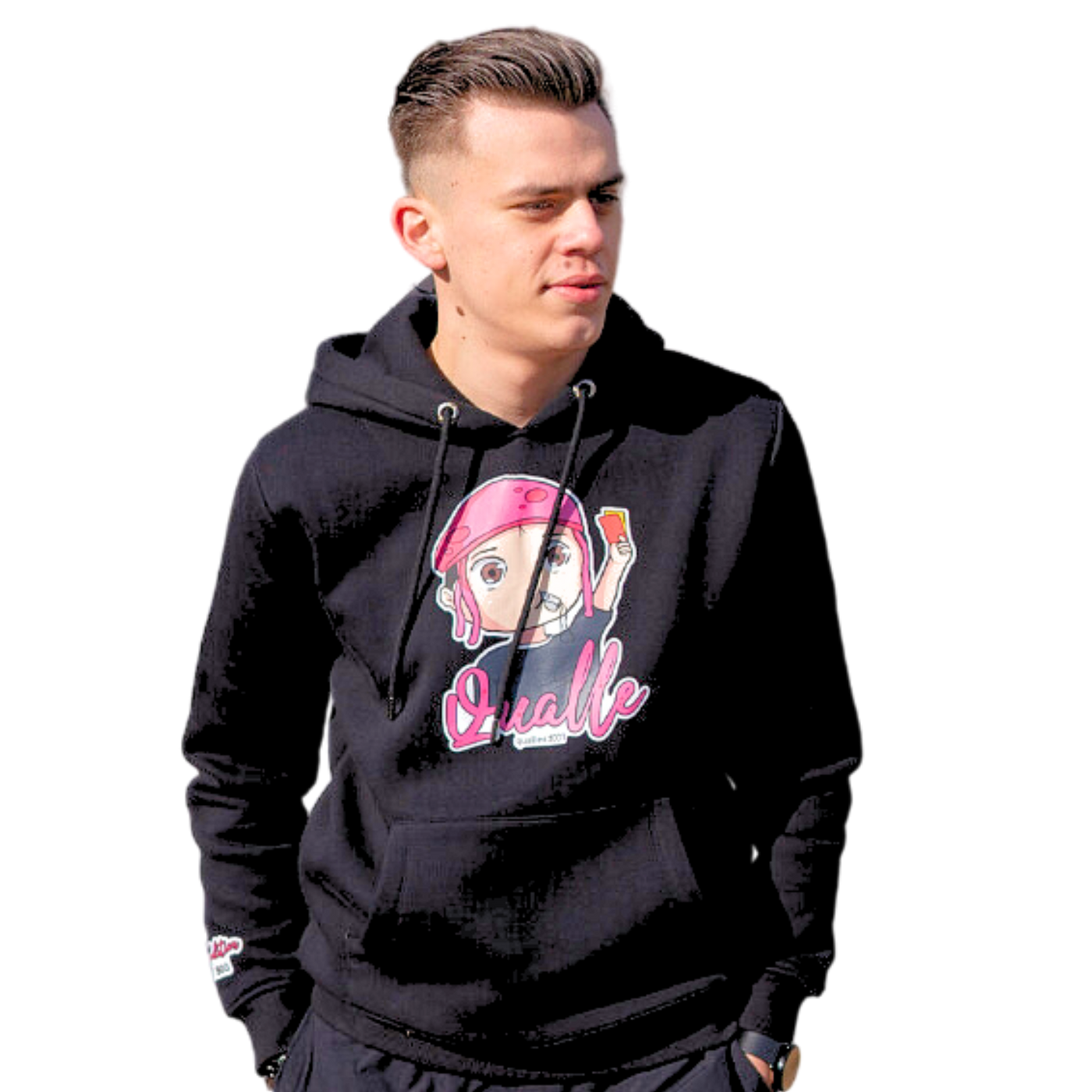 Qualle Hoodie "First Edition" Baumwolle unisex (Kinder, Frauen und Herren) - schwarz grau