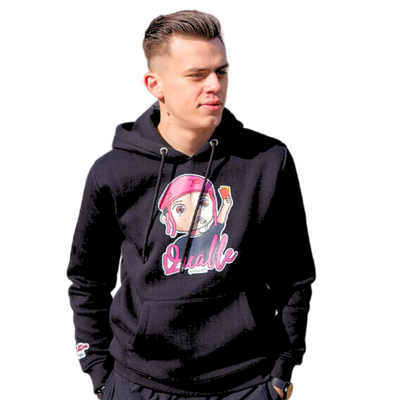 Qualle Hoodie "First Edition" Baumwolle unisex (Kinder, Frauen und Herren) - schwarz grau