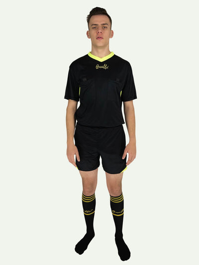 Qualle Schiedsrichter Trikot-Set (Trikot, Hose, Stutzen) Schiedsrichter=Mensch unisex (Kinder, Frauen und Herren)